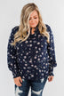 With All The Love For Me Floral Blouse- Navy