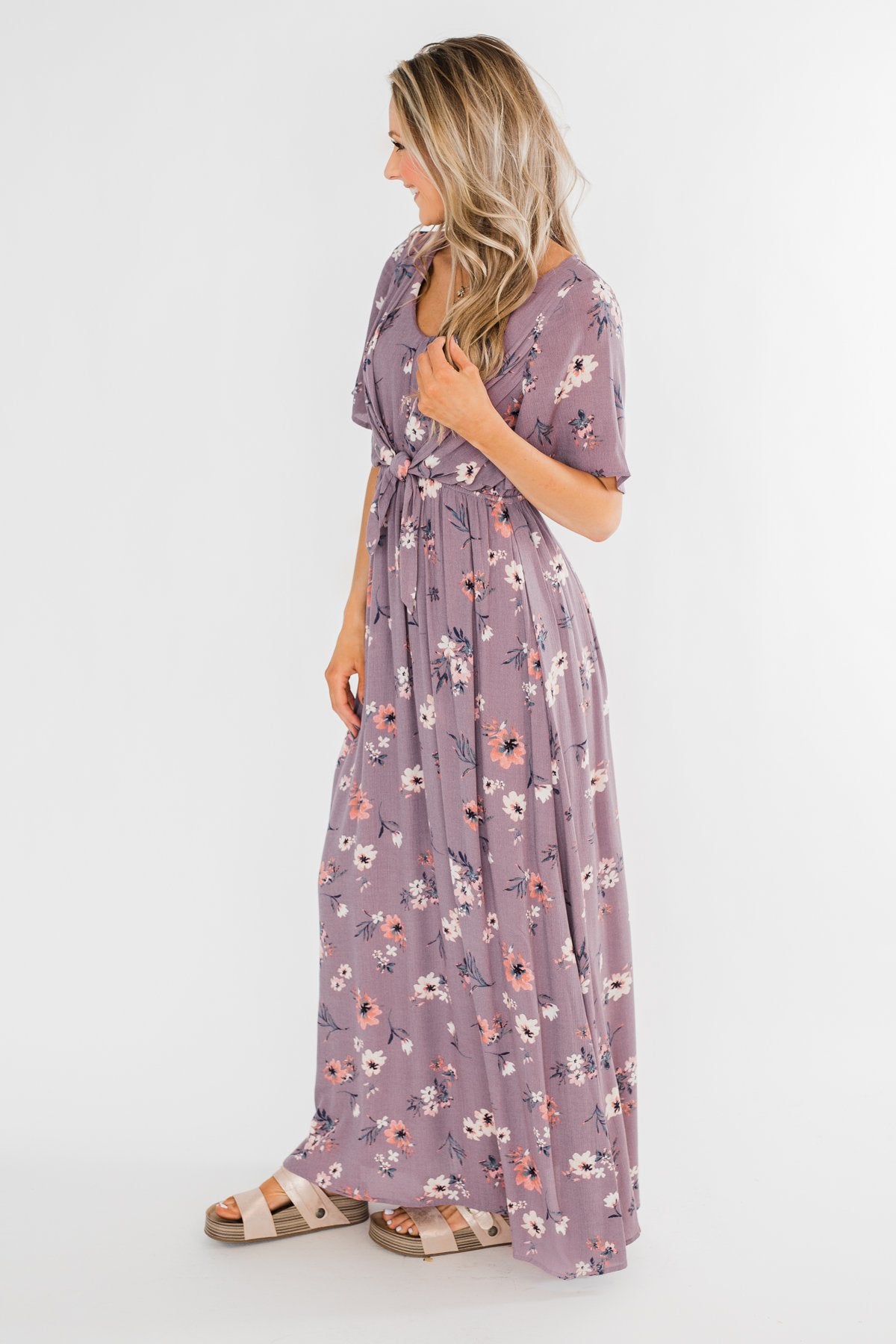 Holding Back This Feeling Cinch Maxi Dress- Lavender Holding Back This Feeling Cinch Maxi Dress- Lavender
