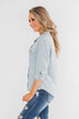 Cute In Chambray Long Sleeve Top- Light Denim