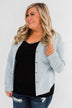 Cute In Chambray Long Sleeve Top- Light Denim