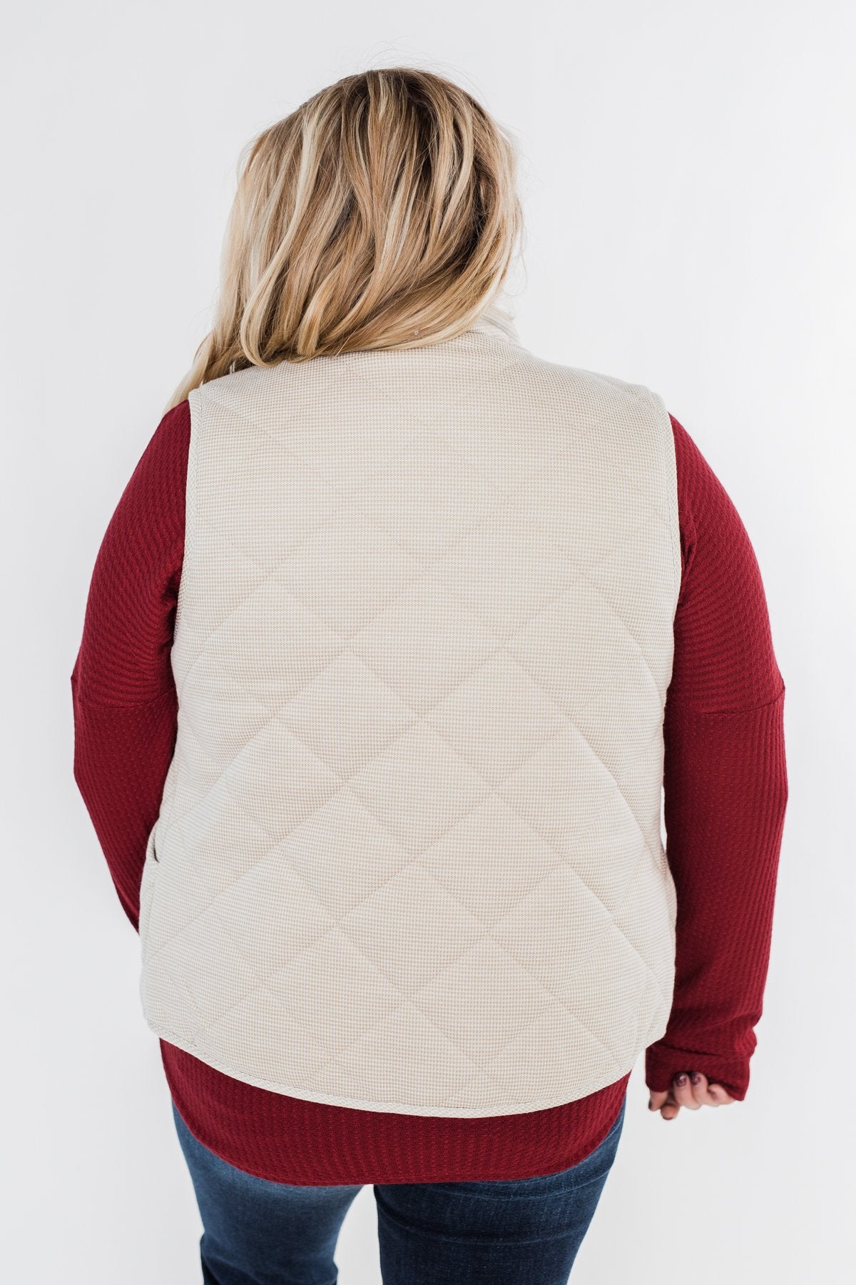 Quilted Pocket Vest Oatmeal The Pulse Boutique