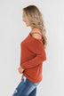 Something New Cold Shoulder Top- Soft Rust