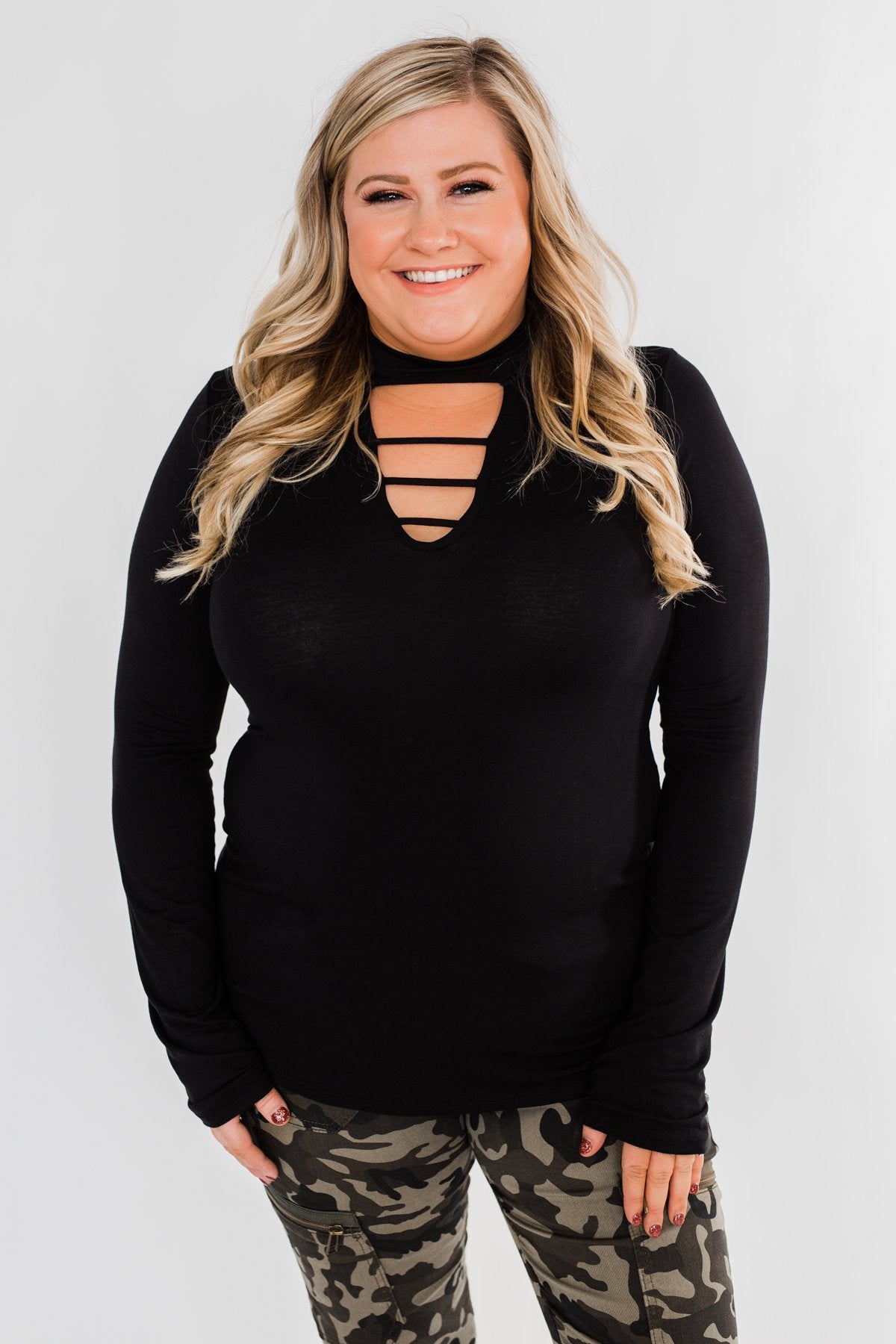 How Incredible Long Sleeve Top- Black