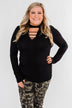 How Incredible Long Sleeve Top- Black
