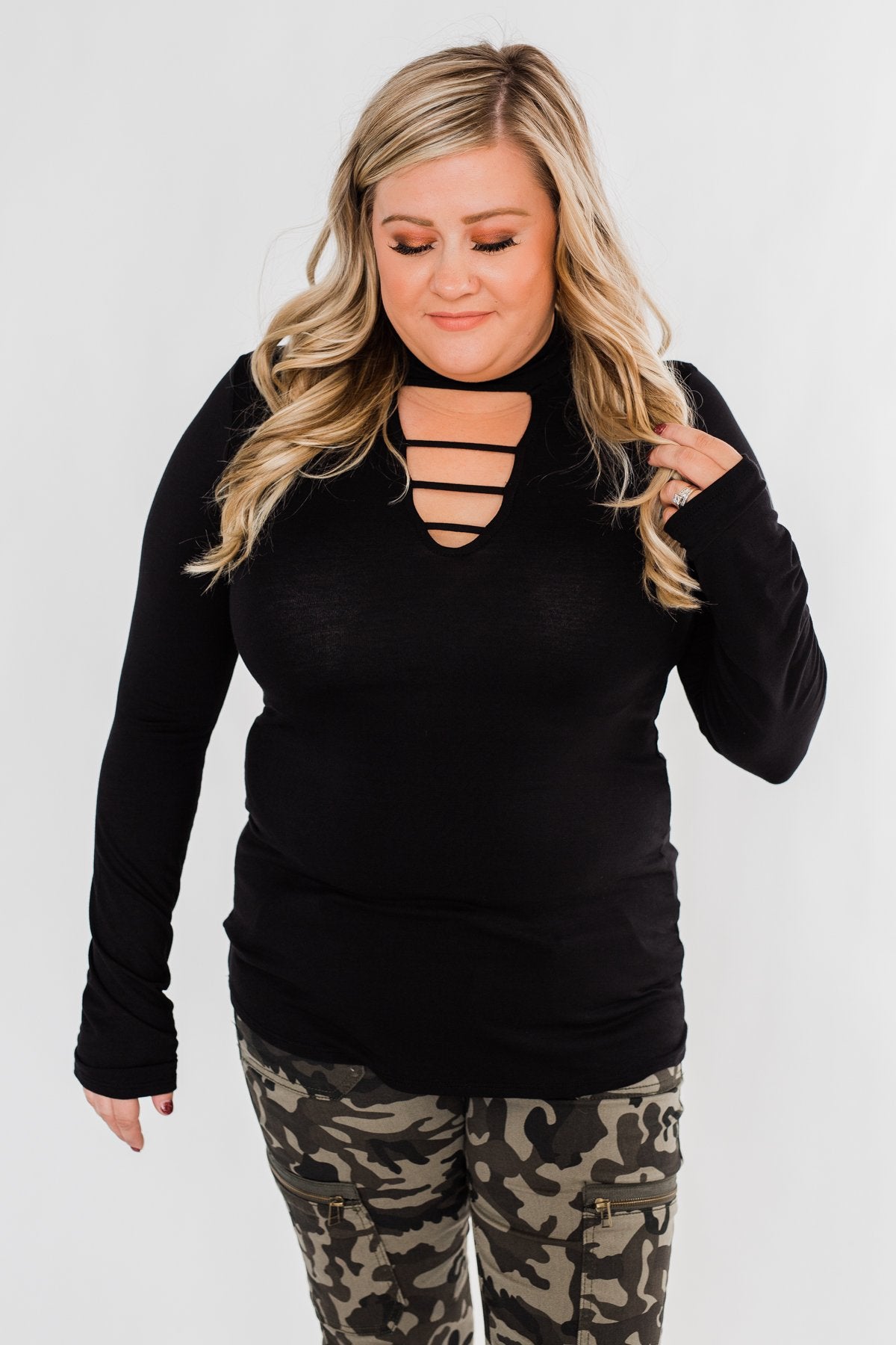 How Incredible Long Sleeve Top- Black
