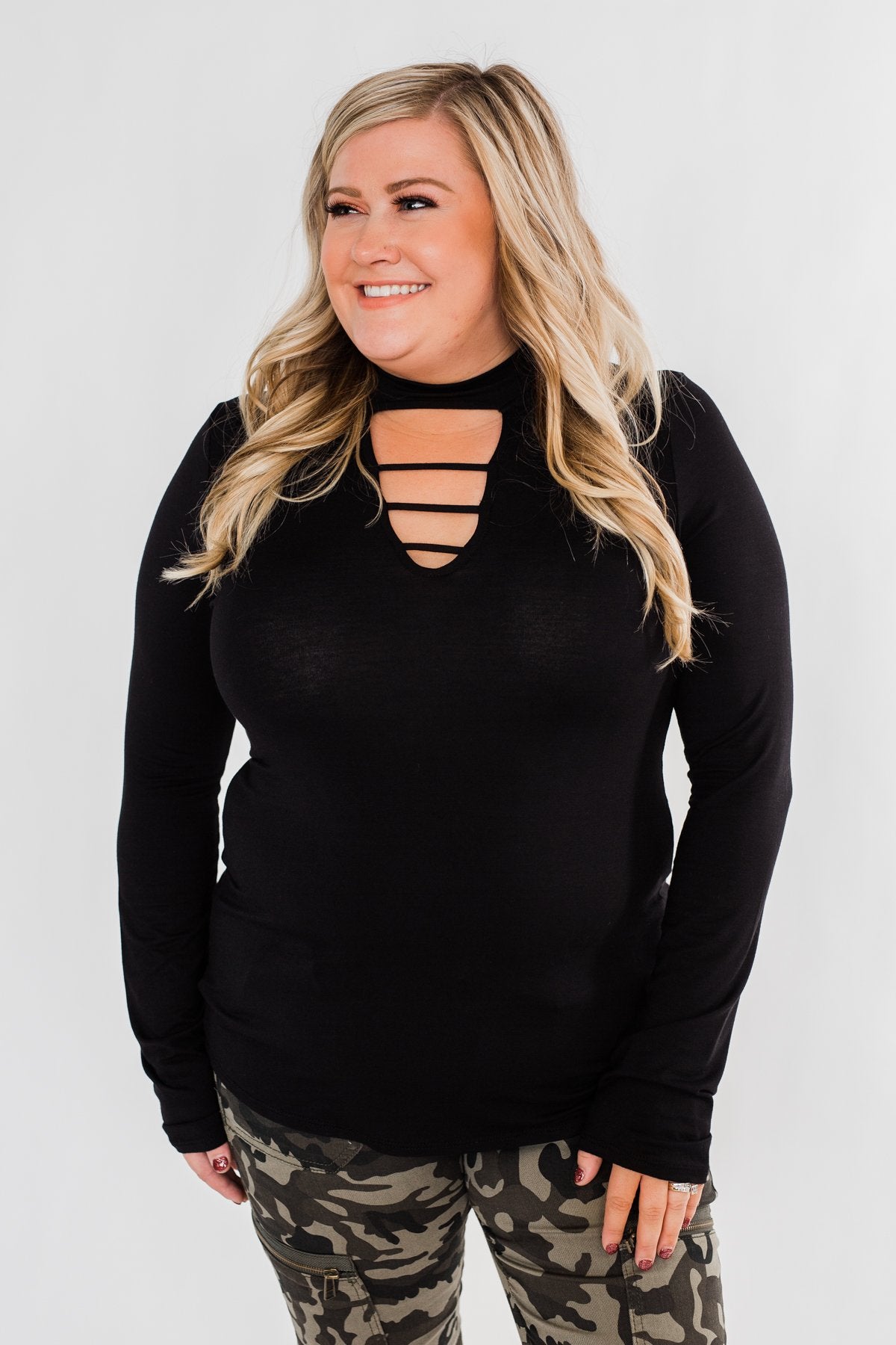 How Incredible Long Sleeve Top- Black