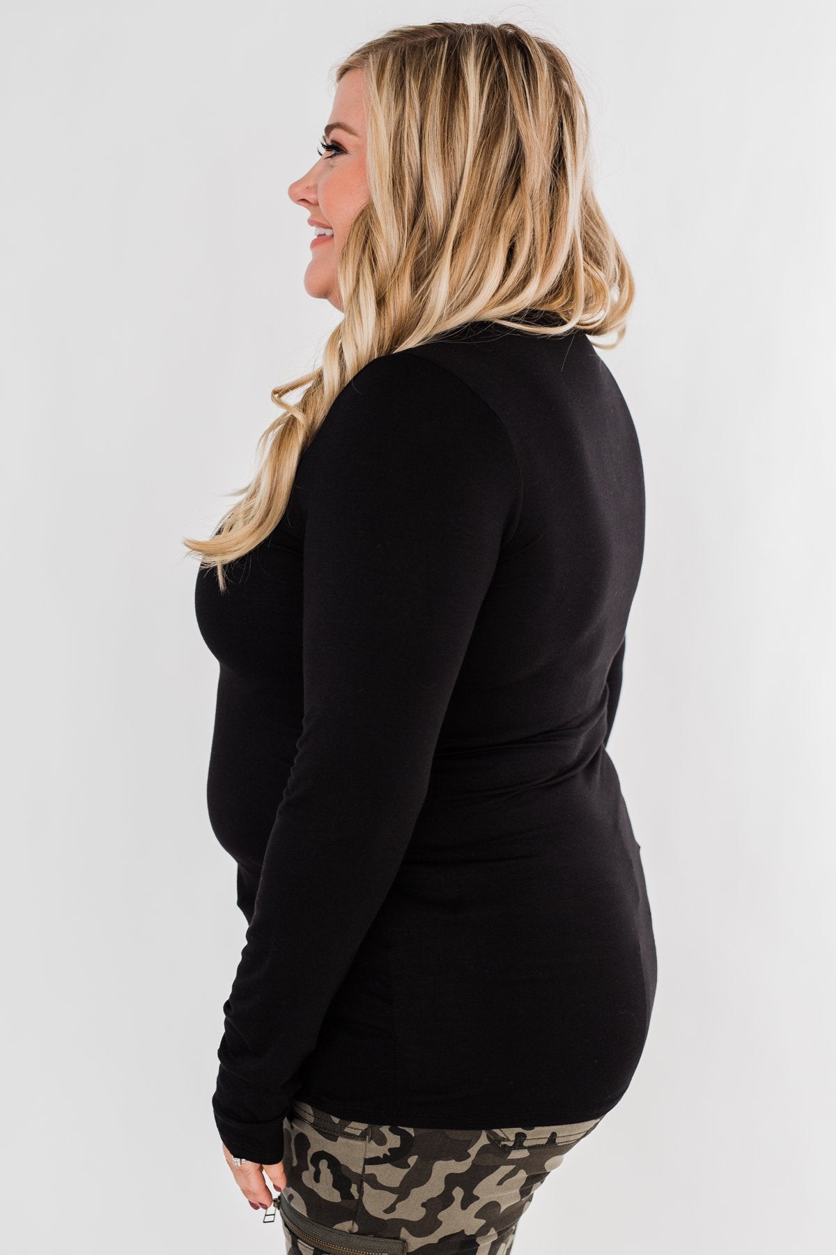 How Incredible Long Sleeve Top- Black