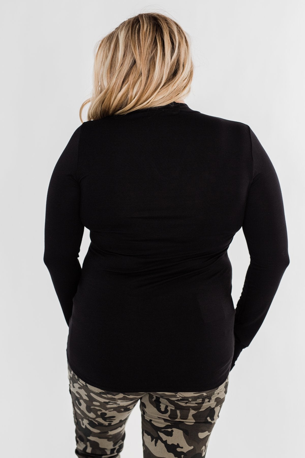 How Incredible Long Sleeve Top- Black