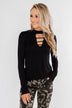 How Incredible Long Sleeve Top- Black
