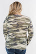 Sequin Pocket Long Sleeve Top- Camo