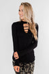 How Incredible Long Sleeve Top- Black
