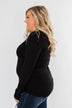 Essential 5-Button Henley Top- Black