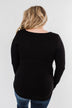 Essential 5-Button Henley Top- Black
