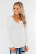 Essential 5-Button Henley Top- Off White