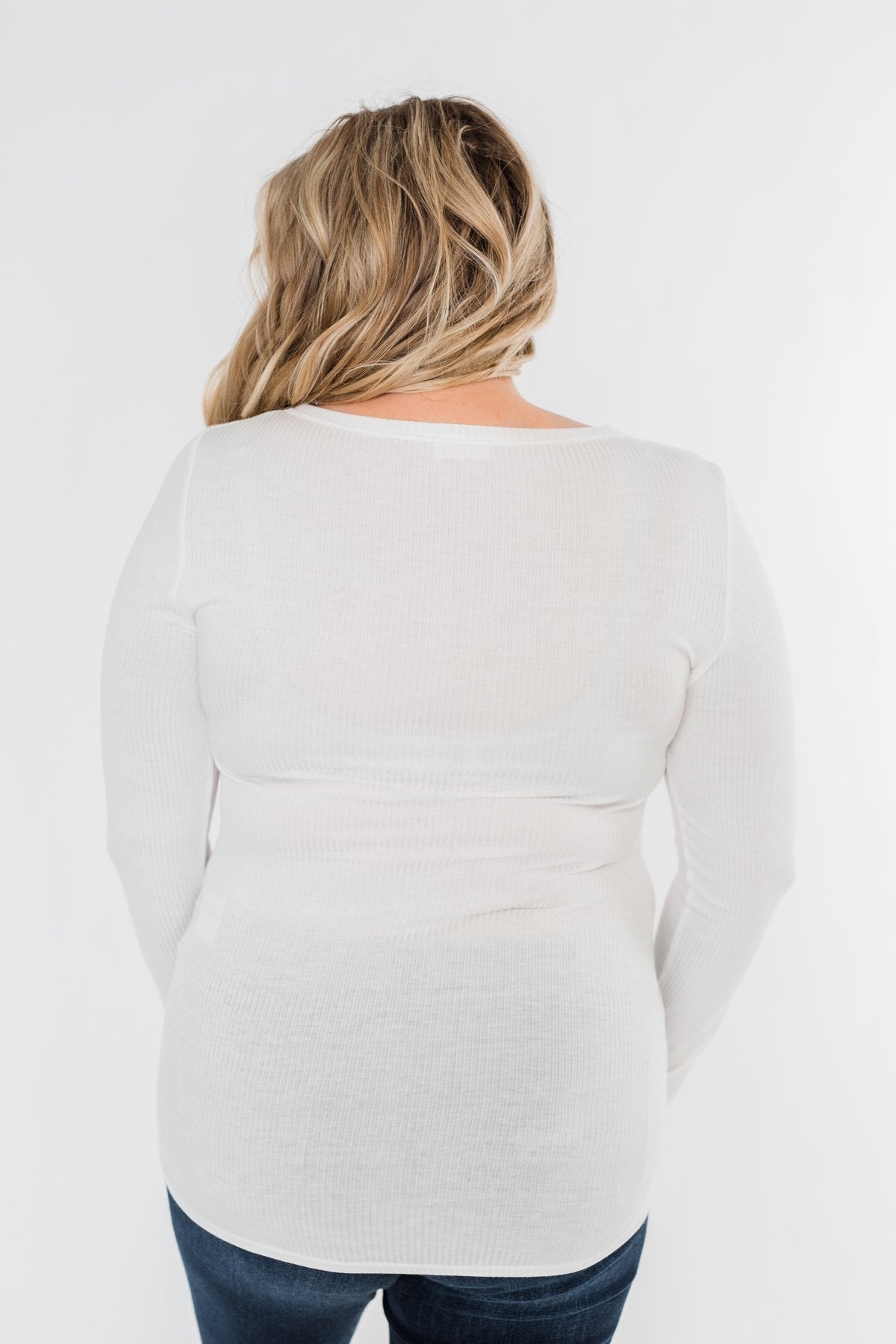 Essential 5-Button Henley Top- Off White