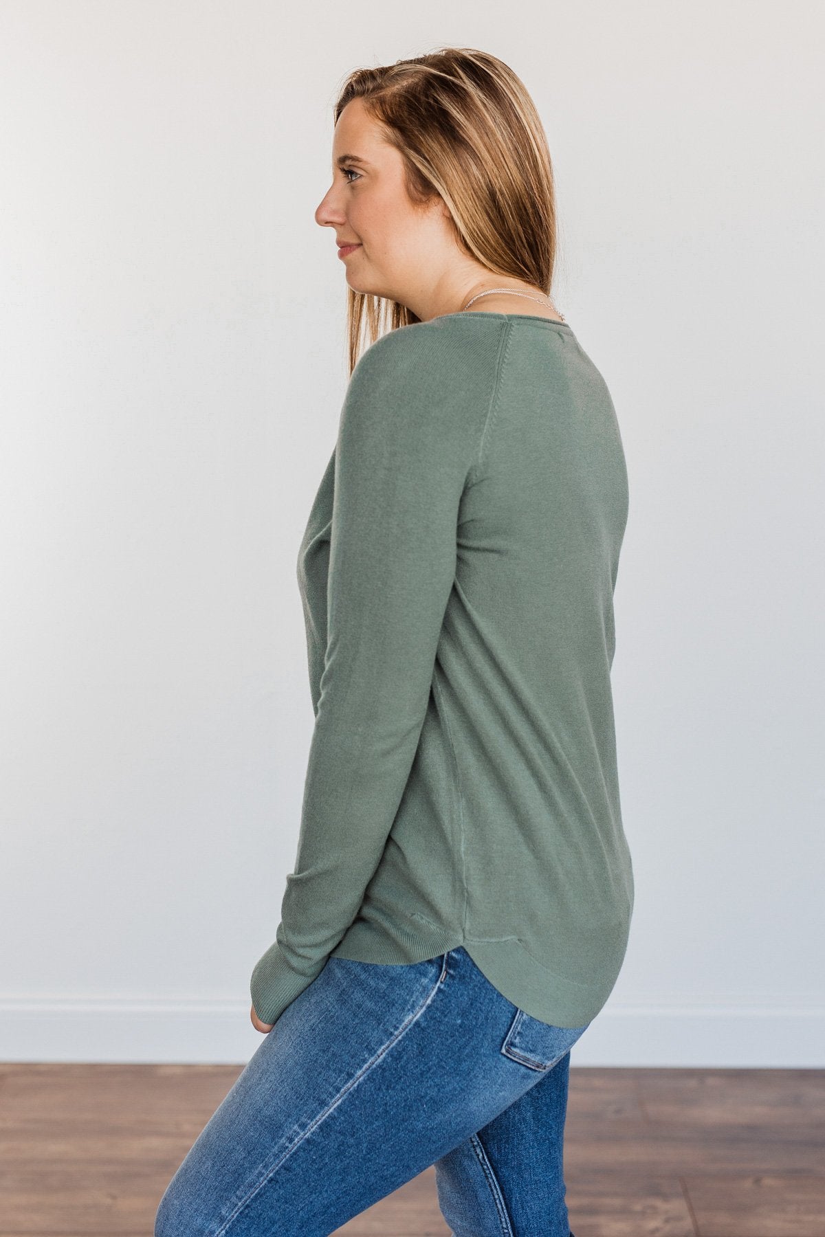 Butter Me Up Knit Sweater- Dusty Jade