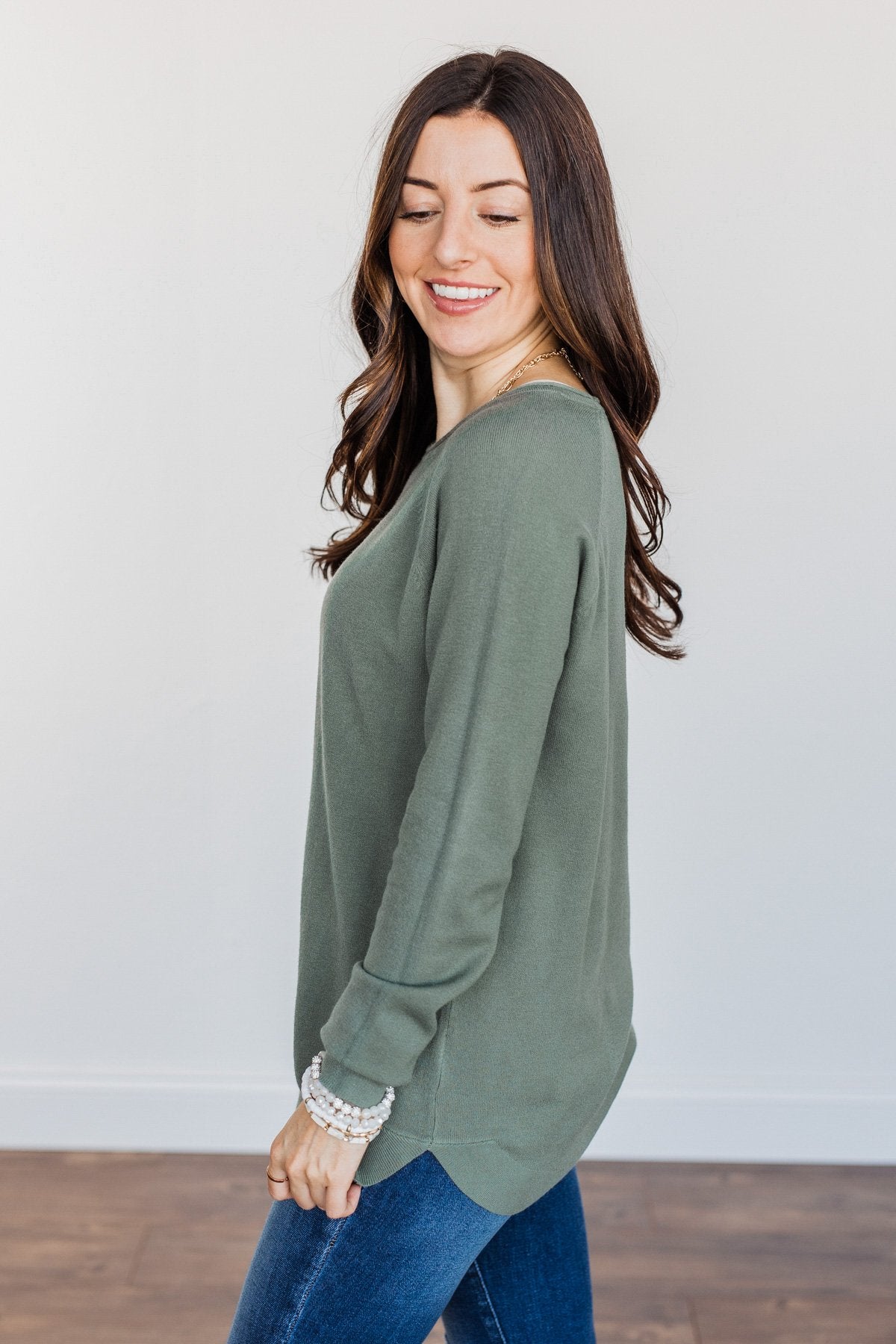 Butter Me Up Knit Sweater- Dusty Jade