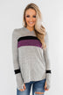 Only A Matter Of Time Hoodie- Heather Grey & Purple