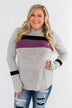 Only A Matter Of Time Hoodie- Heather Grey & Purple