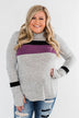 Only A Matter Of Time Hoodie- Heather Grey & Purple