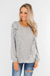 Feeling Brand New Ruffle Top- Heather Grey