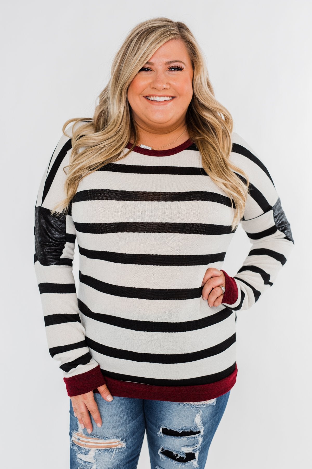 You Got it Bad Striped Top- Deep Red – The Pulse Boutique