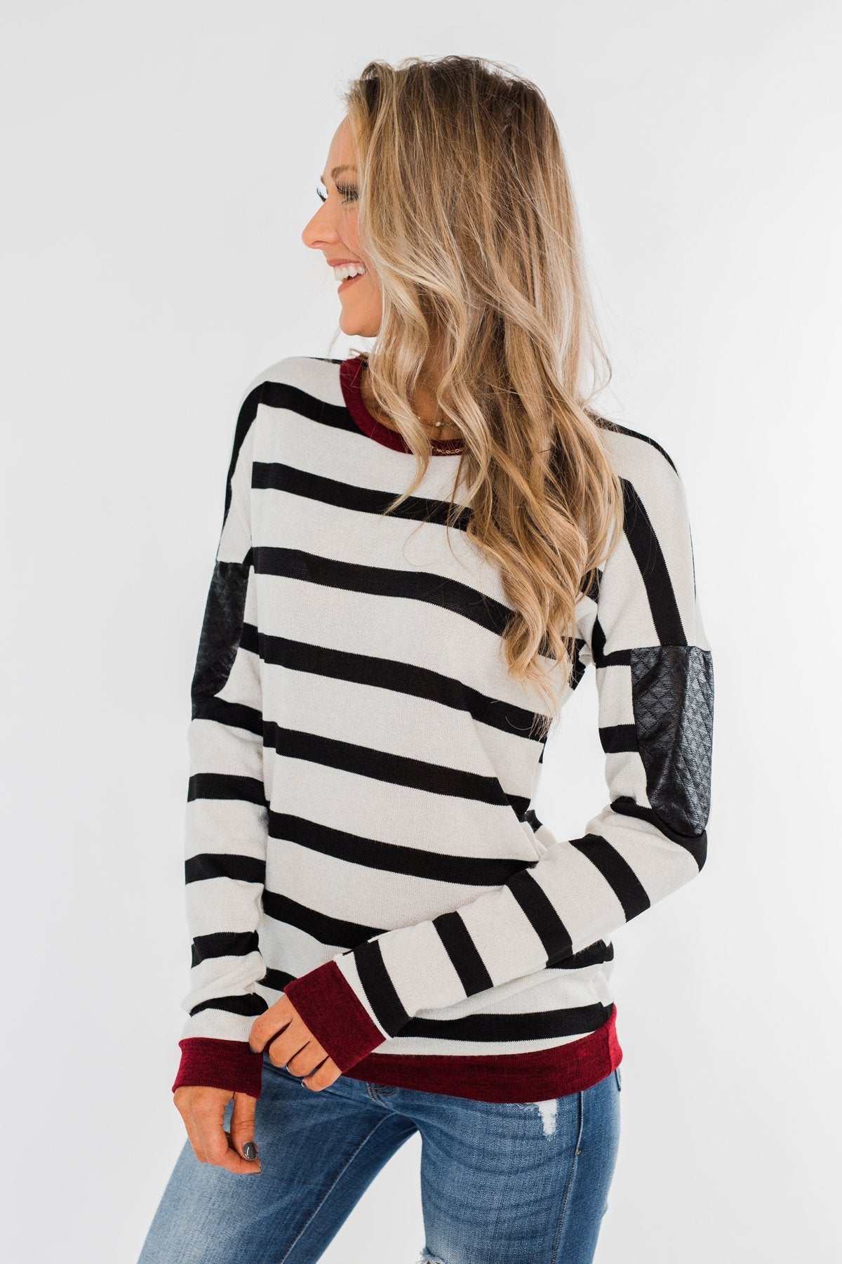 You Got it Bad Striped Top- Deep Red