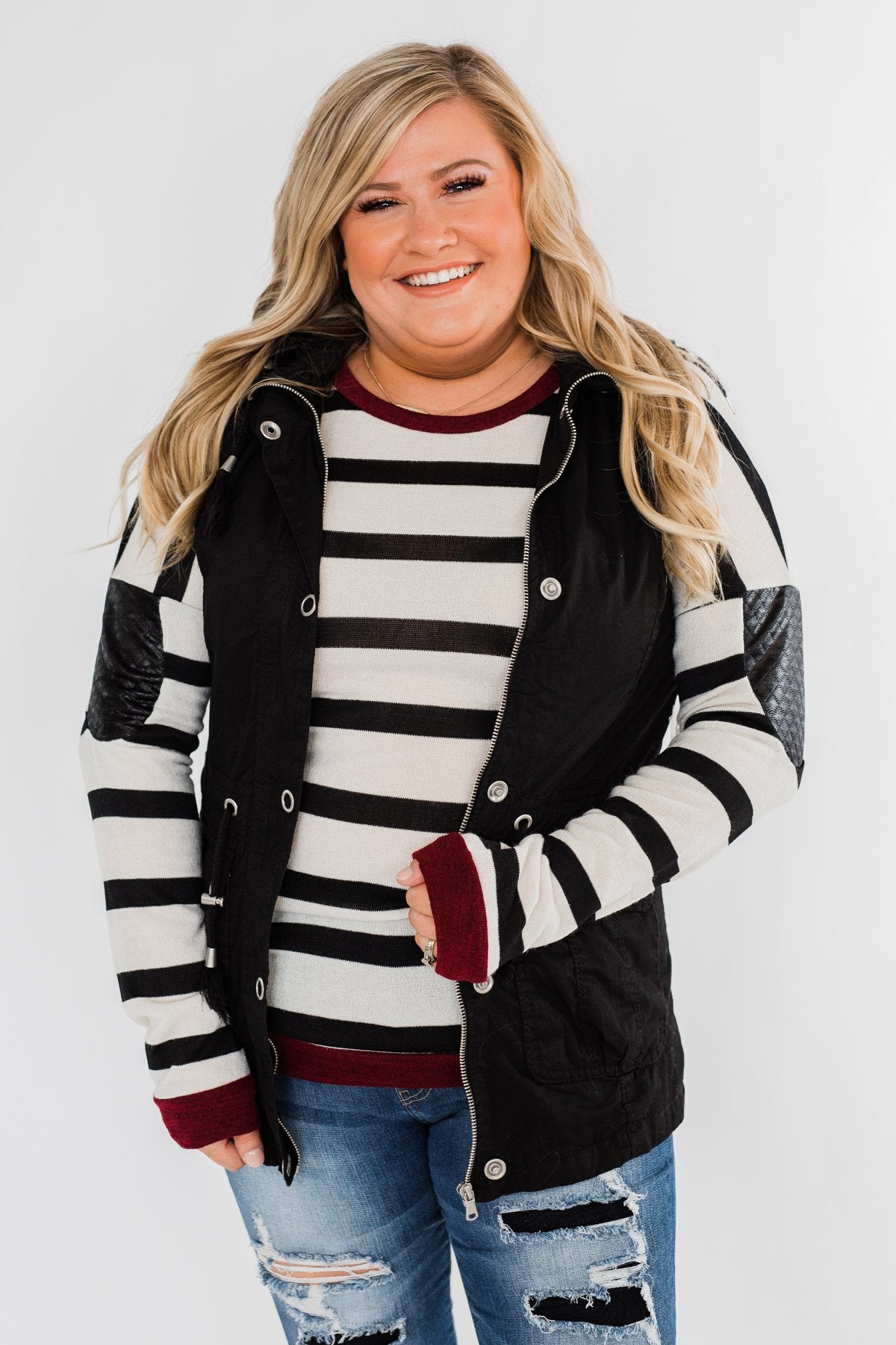 You Got it Bad Striped Top- Deep Red