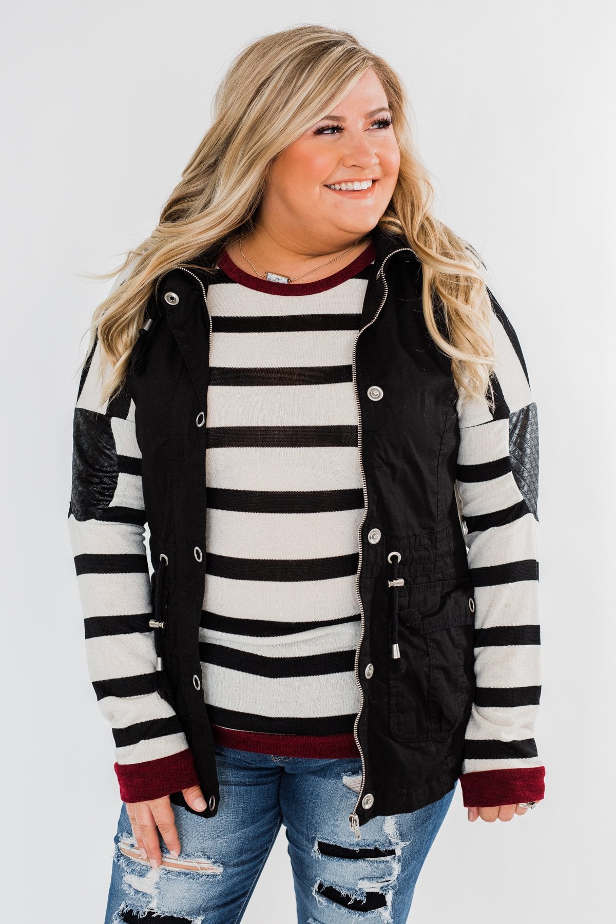 You Got it Bad Striped Top- Deep Red