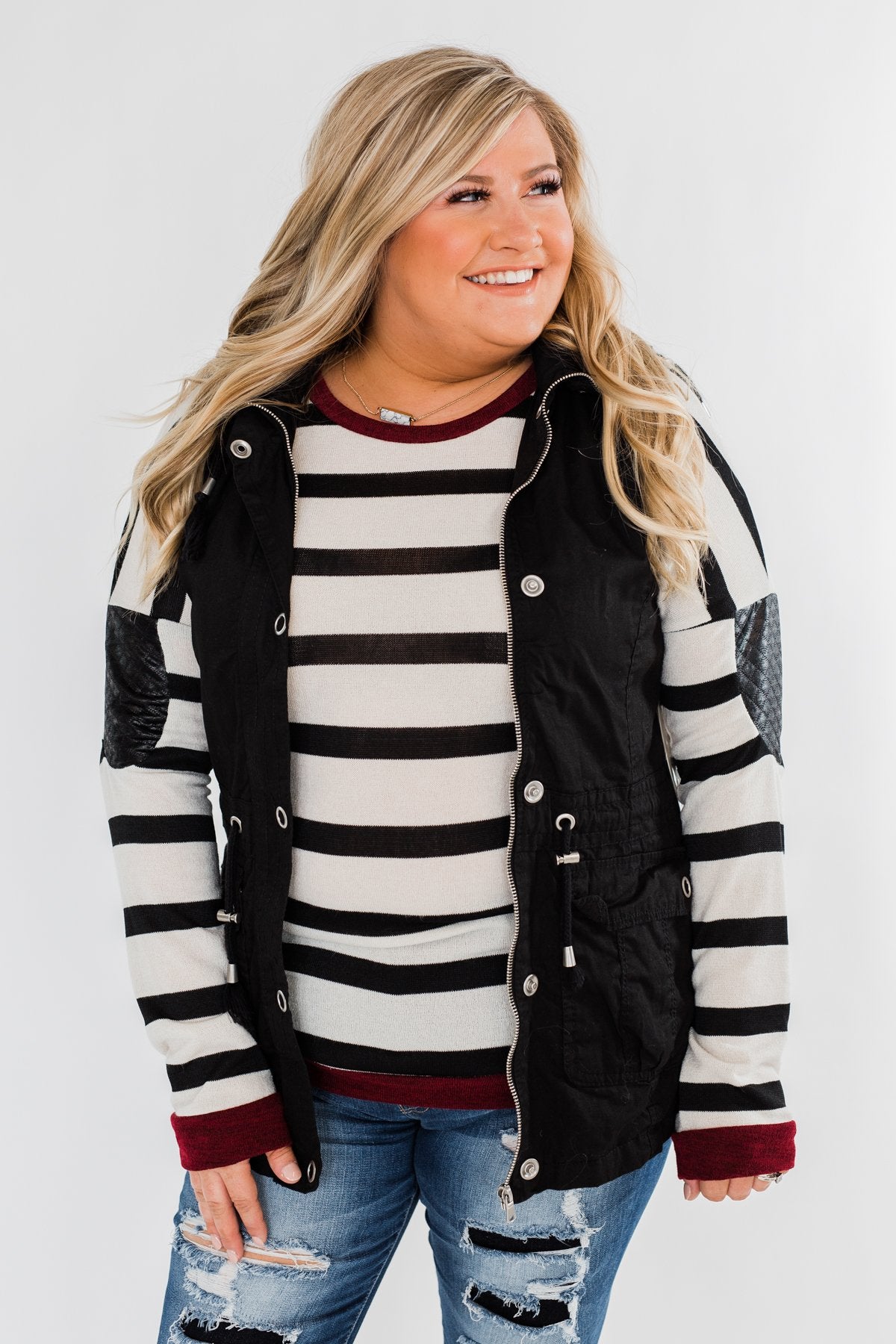 You Got it Bad Striped Top- Deep Red