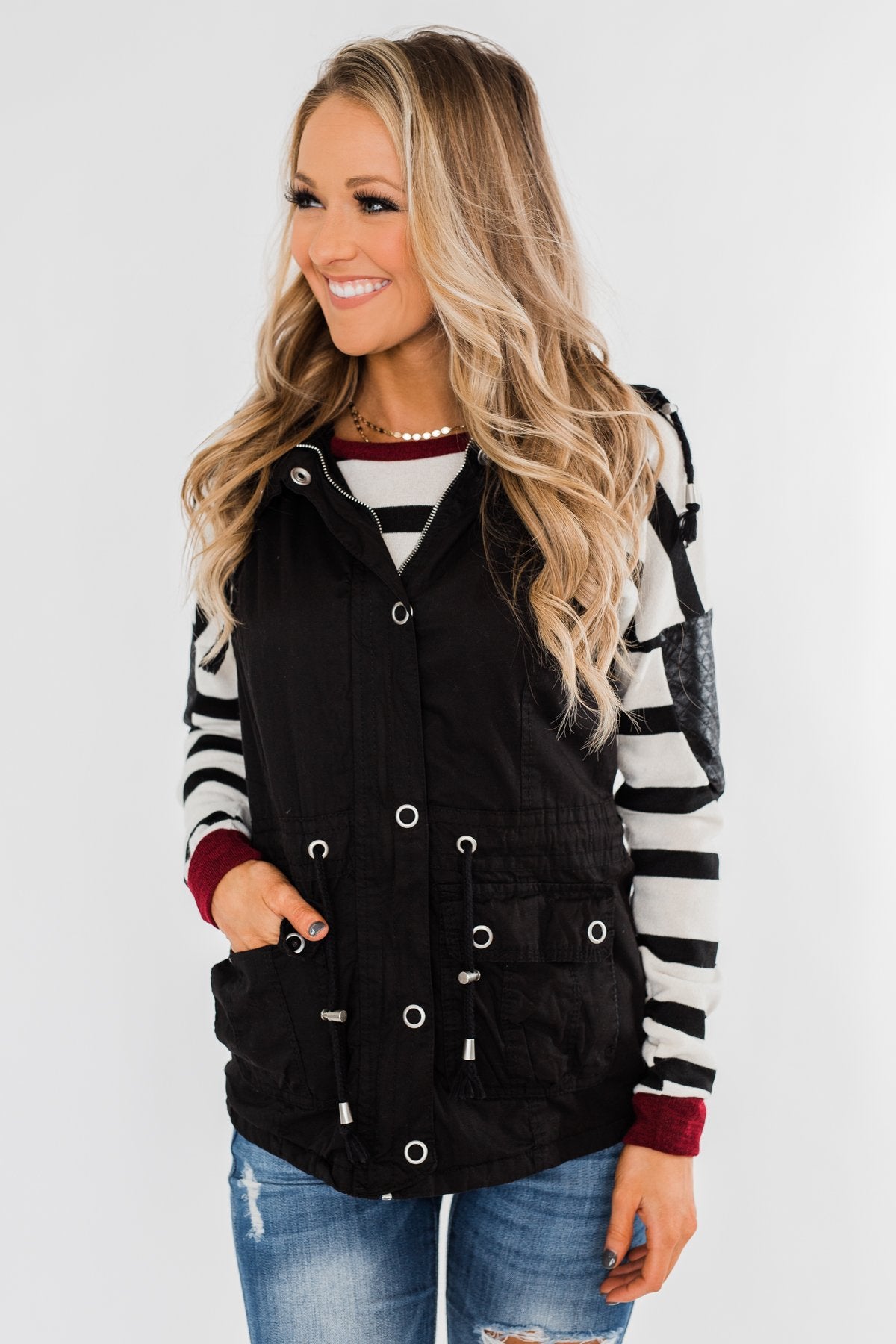 You Got it Bad Striped Top- Deep Red