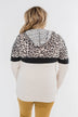 Into the Jungle Color Block Hoodie- Dark Charcoal & Oatmeal