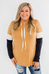 You And I Long Sleeve Hoodie- Mustard & Navy
