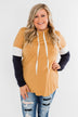 You And I Long Sleeve Hoodie- Mustard & Navy