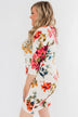 Captivating In Floral Dress- Cream