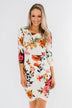 Captivating In Floral Dress- Cream