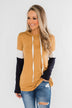You And I Long Sleeve Hoodie- Mustard & Navy