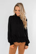 Say You Won't Let Go Cinched Blouse- Black