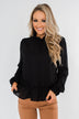 Say You Won't Let Go Cinched Blouse- Black