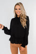 Say You Won't Let Go Cinched Blouse- Black