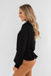Say You Won't Let Go Cinched Blouse- Black
