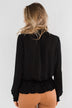 Say You Won't Let Go Cinched Blouse- Black
