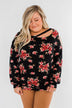Never Alone Long Sleeve Floral Top- Black