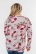 Long Sleeve Floral Wrap Top- Mauve