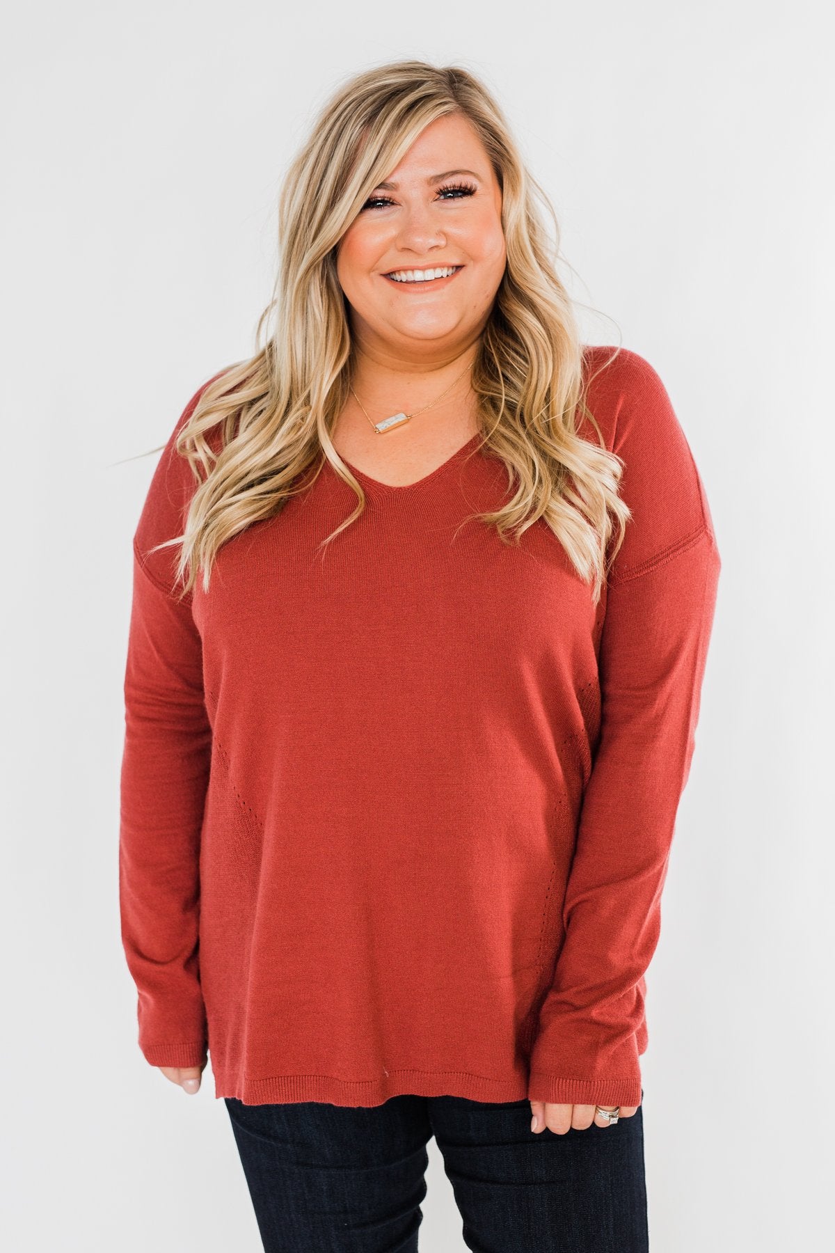 Swept Me Off My Feet Sweater- Rust