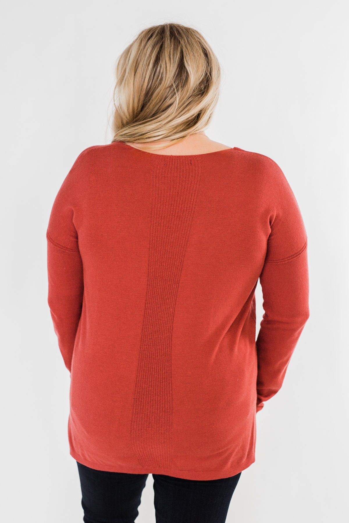 Swept Me Off My Feet Sweater- Rust