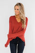 Swept Me Off My Feet Sweater- Rust