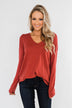 Swept Me Off My Feet Sweater- Rust