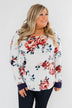 Field Of Flowers Criss Cross Top- Ivory & Navy