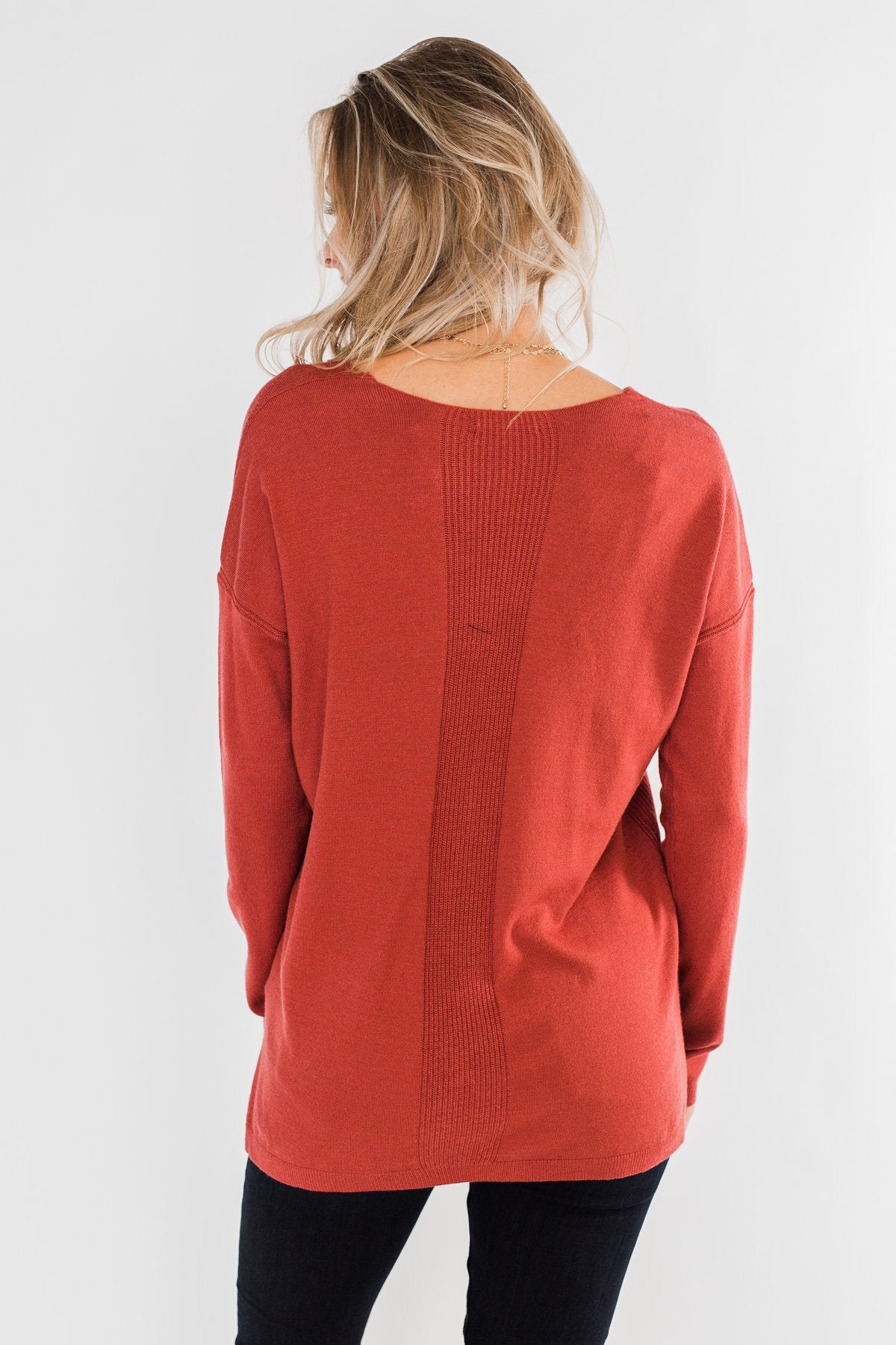 Swept Me Off My Feet Sweater- Rust